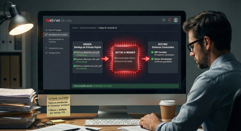 “Automatización de facturas y procesos administrativos con IA en una pyme (Webner Studio)
